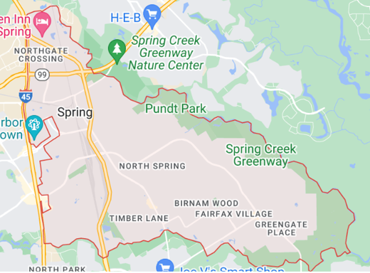 Spring Texas Map